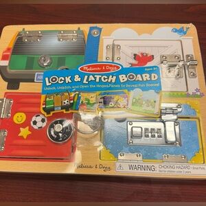 NEW Melissa & Doug Lock & Latch Board Puzzle